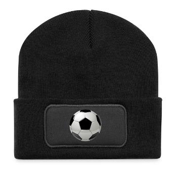 Coupe du monde idée cadeau de football - Beanie recyclé à patch - noir - Devant