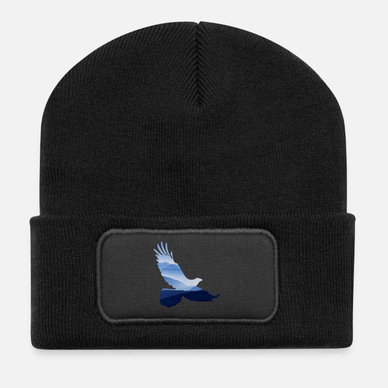 ADLER Motiv Design Geschenkidee Geburtstag Style - Recycelte Patch Beanie - Schwarz