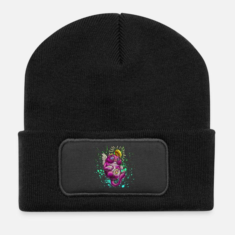 Cute catangel - Recycled Patch Beanie - black