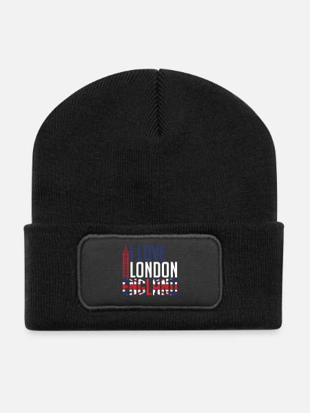 J'aime Londres Angleterre - Beanie recyclé à patch - noir