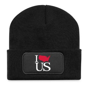Je nous aime - I love Etats-Unis - Beanie recyclé à patch - noir - Devant