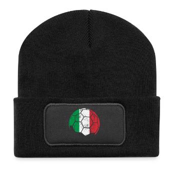 Italy Soccer Ball Football - Recycled Patch Beanie - black - Front