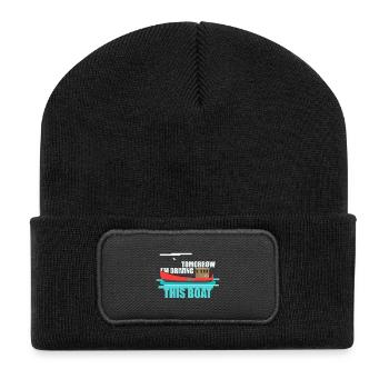 Tomorrow im driving this boat - Recycelte Patch Beanie - Schwarz - Vorne