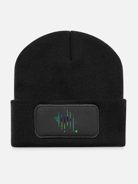 Geometric art - Recycled Patch Beanie - black