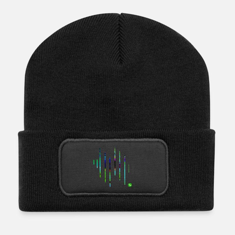 Geometric art - Recycled Patch Beanie - black