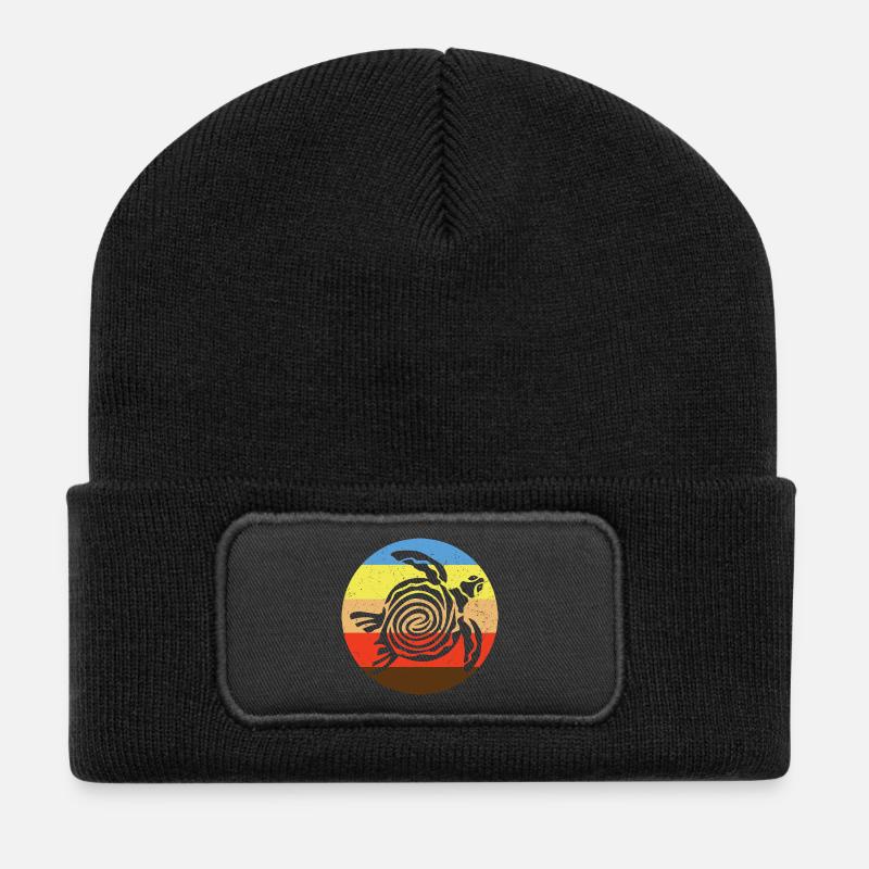 Barbudan Turtle Retro - Recycled Patch Beanie - black