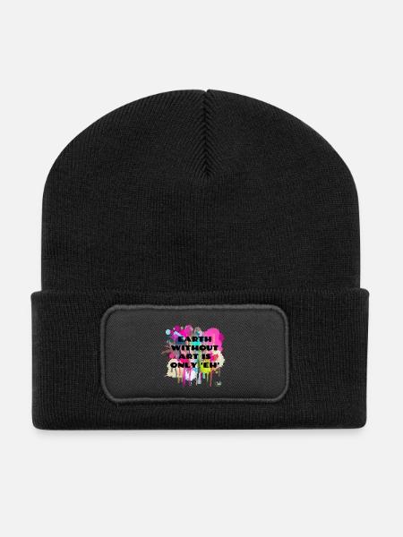 Zitat - Recycelte Patch Beanie - Schwarz
