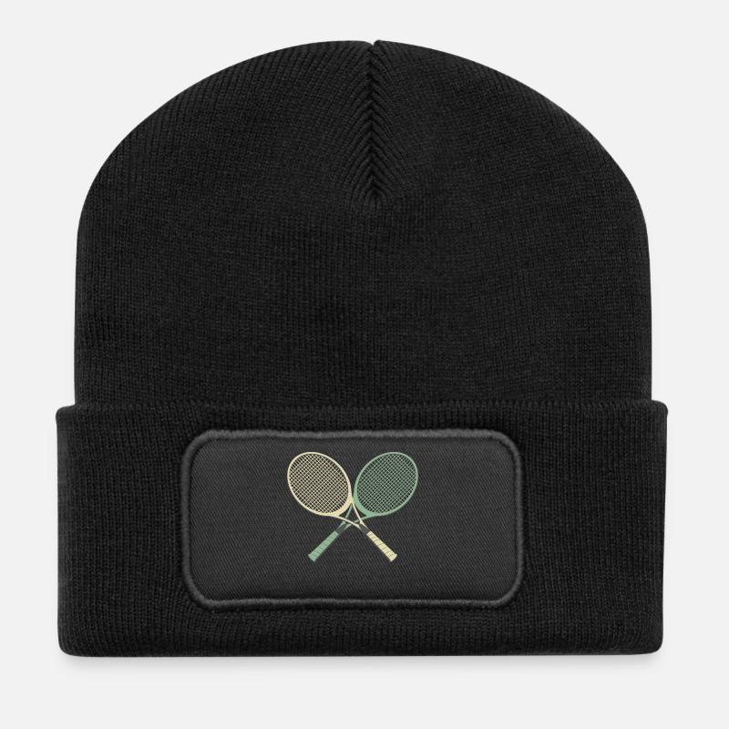 tennisschläger sport geschenkideen ideen - Recycelte Patch Beanie - Schwarz