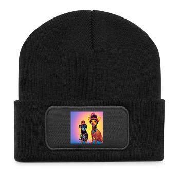 Pop Art - Beanie recyclé à patch - noir - Devant