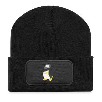 Hip Hop Funny tamponnant Penguin cadeau - Beanie recyclé à patch - noir - Devant
