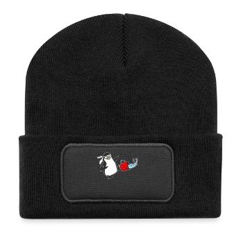 Drôle de karaté pingouin ninja enfants - Beanie recyclé à patch - noir - Devant