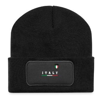 Italien Italy Italia Flagge Wappen Geschenk Idee - Recycelte Patch Beanie - Schwarz - Vorne