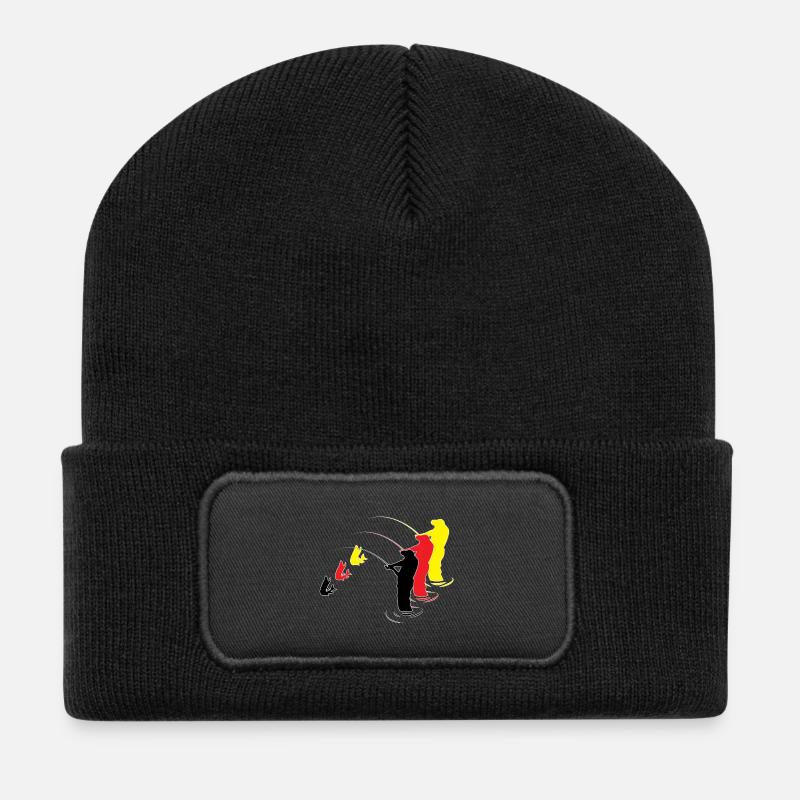 Pêche, pêche - Beanie recyclé à patch - noir