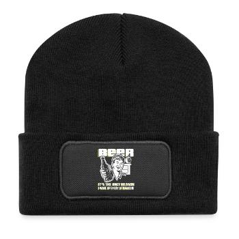 Beer Wakes Me Up Afternoon Gift - Recycled Patch Beanie - black - Front