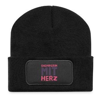 Chemist with heart - chemistry is great gift - Recycled Patch Beanie - black - Front