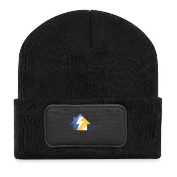 Photovoltaik = Professionell Versorgt - Recycelte Patch Beanie - Schwarz - Vorne