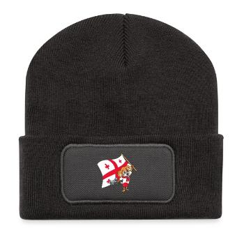 Georgia fan chien - Beanie recyclé à patch - charbon - Devant