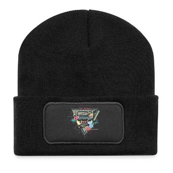 Ghettoblaster retro graffiti - Recycled Patch Beanie - black - Front