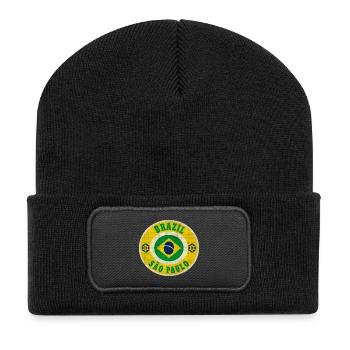 Brazil Sao Paulo / Gift / Gift Idea - Recycled Patch Beanie - black - Front