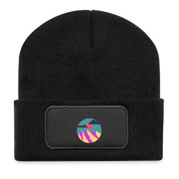 mountain illustration - Recycled Patch Beanie - black - Front