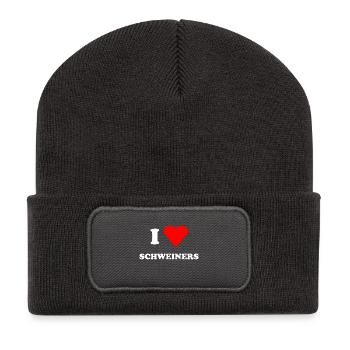 I love Schweiners (roast pork) - Recycled Patch Beanie - dark grey - Front