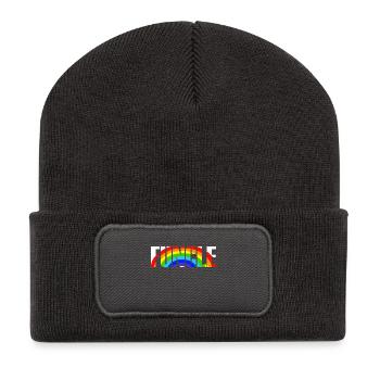 Cool Funcle Rainbow Uncle Gift - Recycled Patch Beanie - dark grey - Front
