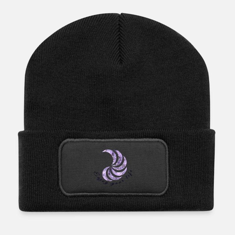 Enjoy your life - Recycelte Patch Beanie - Schwarz