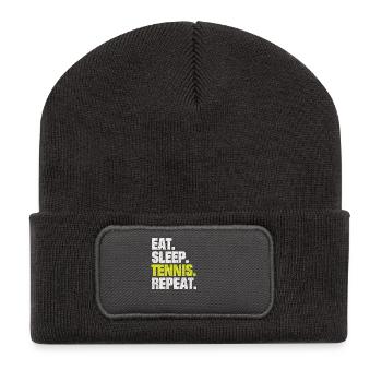 DISCOURS DRÔLE TENNIS MANGEZ SOMMEIL TENNIS REPEAT - Beanie recyclé à patch - charbon - Devant