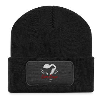 Cane Corso Liebe mit Herz - Recycelte Patch Beanie - Schwarz - Vorne