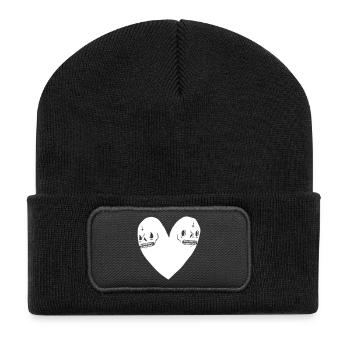 Skull heart - Recycled Patch Beanie - black - Front