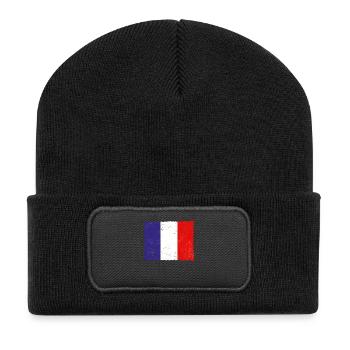 France - Beanie recyclé à patch - noir - Devant