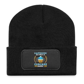 Nice shirt "happiness is only a cupcake away" - Recycled Patch Beanie - black - Front