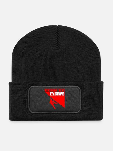 Born To Climb Red - Recycled Patch Beanie - black