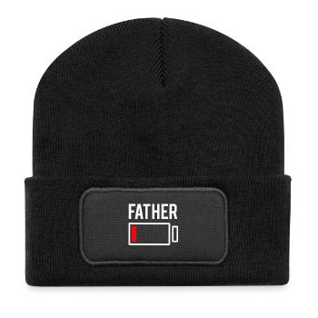Vater Vatertag Papa Dad Partnerlook JGA Verlobung - Recycelte Patch Beanie - Schwarz - Vorne