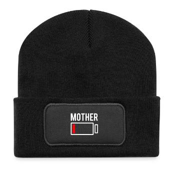 Mutter Mama Muttertag Mami Partnerlook Verlobung - Recycelte Patch Beanie - Schwarz - Vorne
