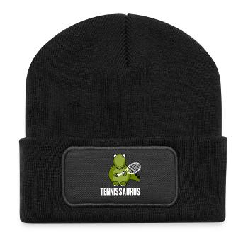Dinosaure Tennis T-Rex Idée cadeau - Beanie recyclé à patch - noir - Devant