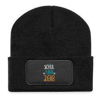 Kita Abgänger Schulkind Einschulung Kindergarten - Recycelte Patch Beanie - Schwarz - Vorne