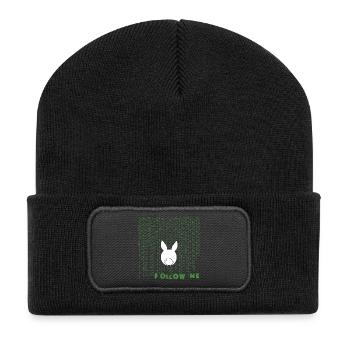 white rabbit - Recycelte Patch Beanie - Schwarz - Vorne