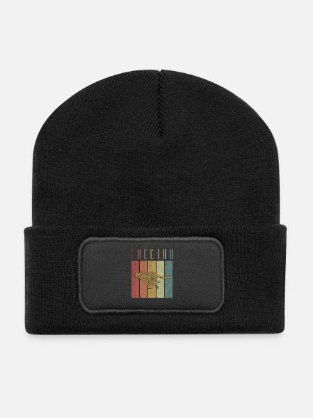 Gepard Wildnis Tier Großkatze - Recycelte Patch Beanie - Schwarz