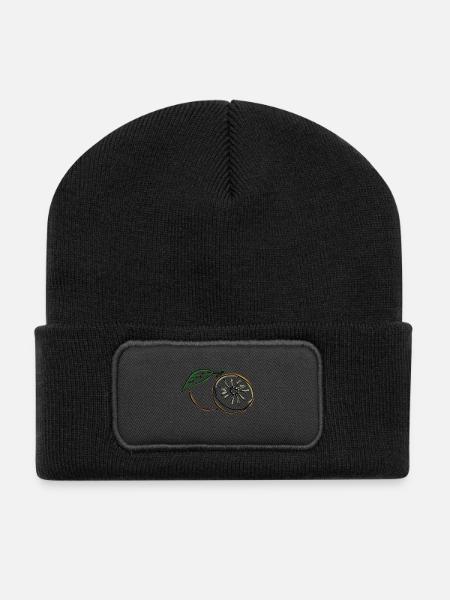 orange - Beanie recyclé à patch - noir