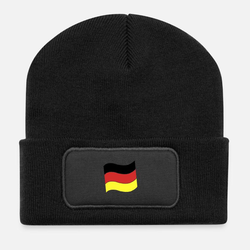 Deutschlandflagge - Recycelte Patch Beanie - Schwarz