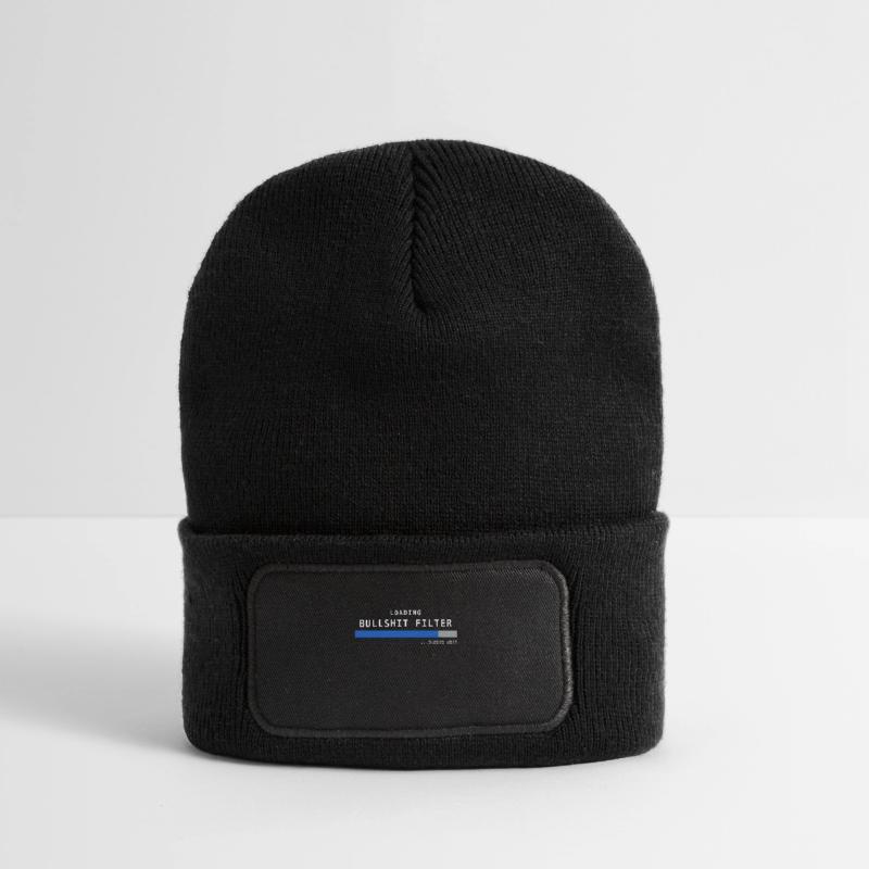 Loading Bullshit Filter Spruch Geschenk Idee Nerd Recycelte Patch Beanie