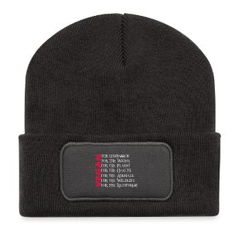 Vegan für - Recycelte Patch Beanie - Dunkelgrau - Vorne