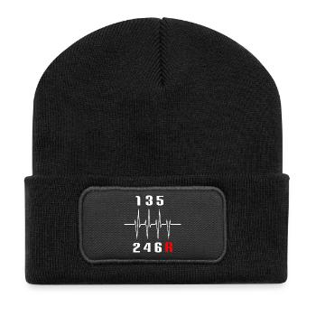 Car Gears Manual Car Guy Gift Gift Idea - Recycled Patch Beanie - black - Front