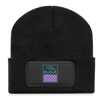 Sirène licorne cadeau sirène disant lac de la mer - Beanie recyclé à patch - noir - Devant