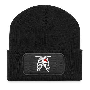 Bonsai Geschenk Geschenkidee - Recycelte Patch Beanie - Schwarz - Vorne