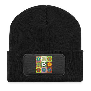 Football (Football) Pop Art - Beanie recyclé à patch - noir - Devant