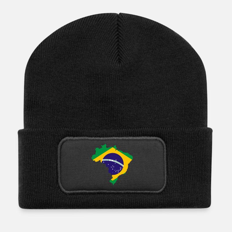 BRÉSIL - Beanie recyclé à patch - noir