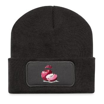 Apple red beautiful apple red - Recycled Patch Beanie - dark grey - Front