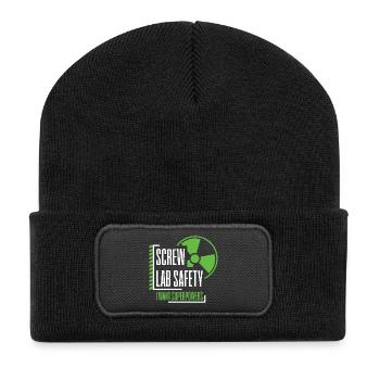 Radioaktiv Nerds Wissenschaft Geschenk Physik - Recycelte Patch Beanie - Schwarz - Vorne